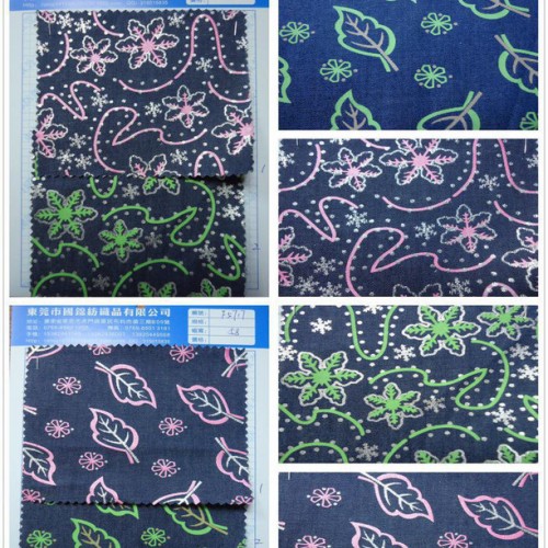 牛仔布 烫金印花牛仔布 童装服装用牛仔布图1
