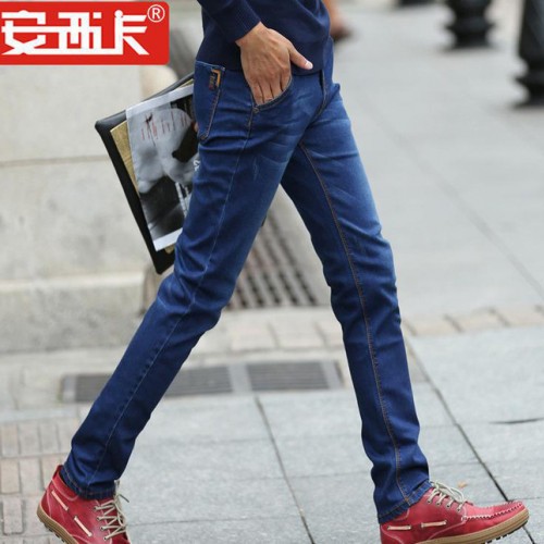 牛仔裤男士 2015秋冬男式牛仔裤 韩版修身小脚裤 男 牛仔图1