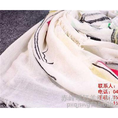 赤峰暖钰羊绒(图),单色羊绒围巾,羊绒围巾