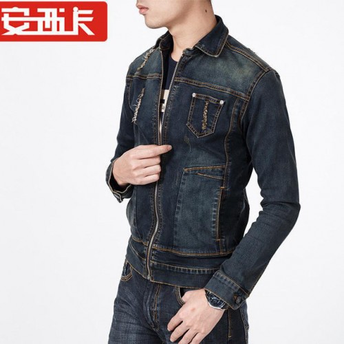 2015春秋季新款牛仔夹克男款 男式牛仔外套男装复古男上衣图2