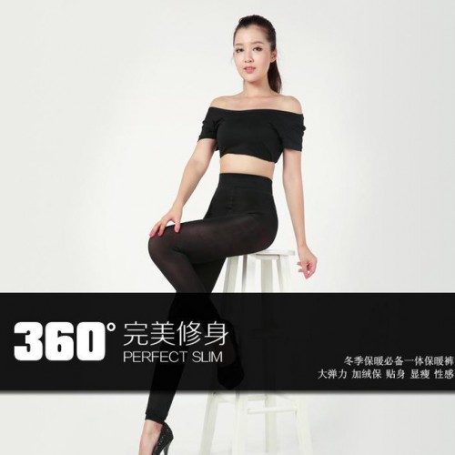 抓不烂抗起球雪貂绒打底裤  加厚加绒一体裤 九分纤体裤图2