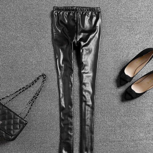 加绒裤外穿打底裤 加厚冬天保暖裤女士高腰紧身铅笔裤8501Q图2