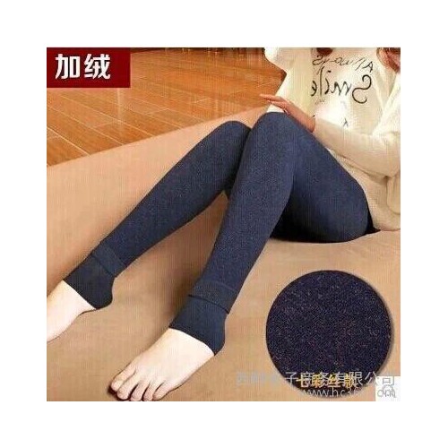 冬新款无缝一体加绒加厚打底裤女七彩棉踩脚九分两穿羊驼绒保暖裤图2
