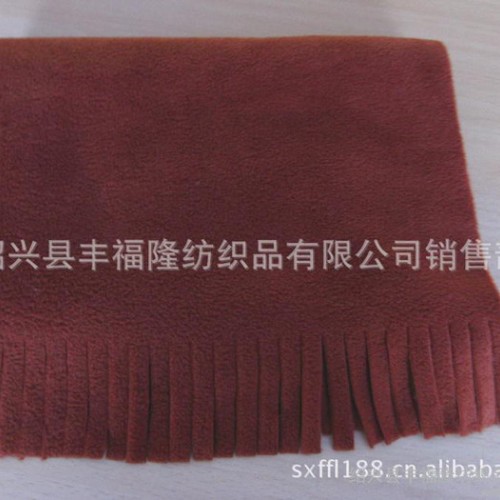 供应按客户要求按客户要求专业定做各种颜色摇粒绒流苏围巾图1