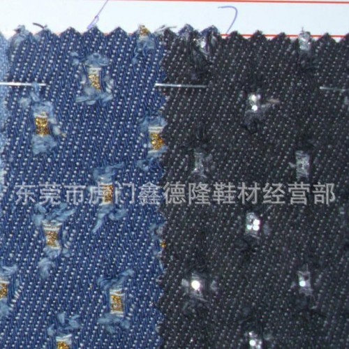 HB065冲孔烂花金银葱牛仔布图2