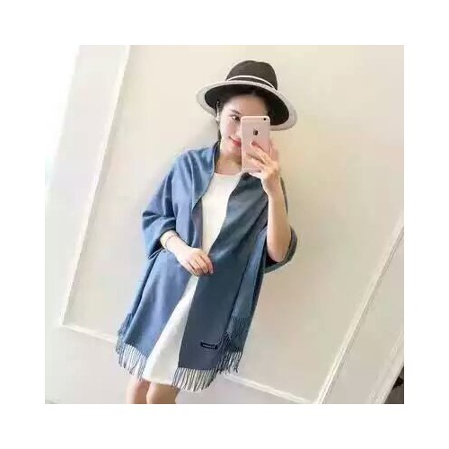 纯色山羊绒披肩  加厚保暖围巾 多色可选 白色粉色浅绿色纯色围巾图2