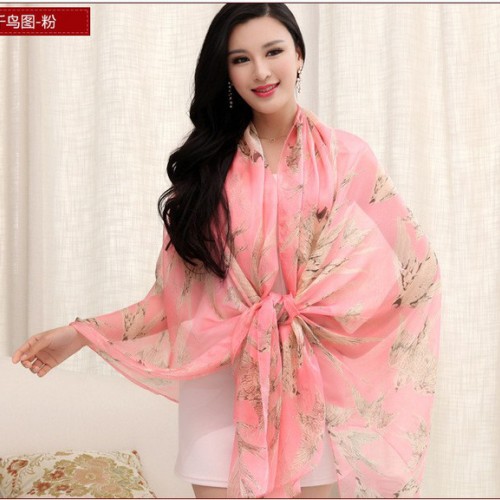 寇琦 夏季丝巾 围巾女防晒 长款大丝巾围巾女披肩两用春秋韩版丝巾 **图4
