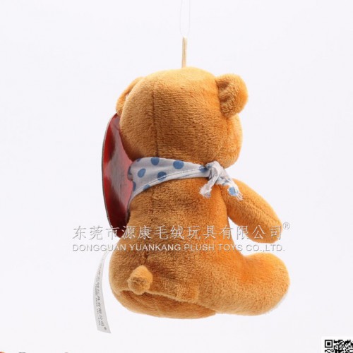 卡通毛绒玩具熊 T/C白底蓝点卡通围巾毛绒熊玩具小吊饰图3