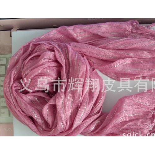 新款** 女款女式 粉色/天蓝色 人造棉质围巾，装饰长方形围巾图1