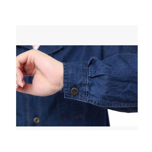 100%纯棉牛仔工作服 夏季薄款牛仔服 电焊服 吸汗透气图2