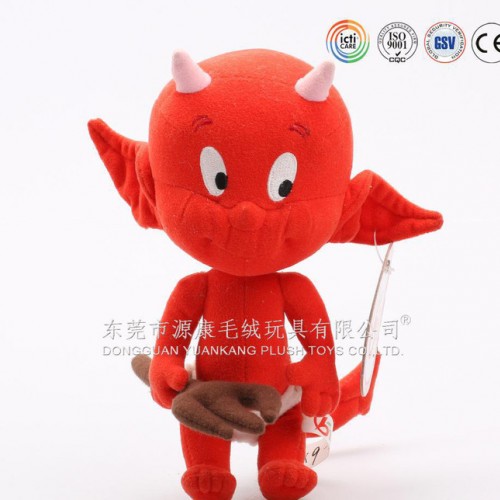 创意新款手拿刀叉毛绒玩具红色精灵玩具 卡通毛绒裤衩精灵公仔图3