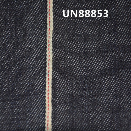 UN88853 全棉右斜红边牛仔布 32/33 14.oz （蓝牛红白边）图4