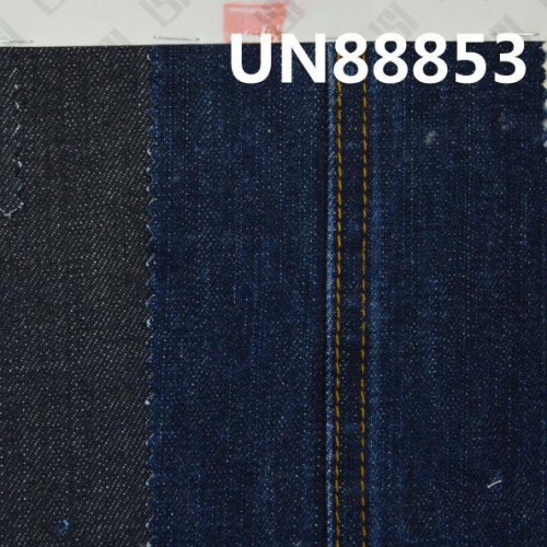 UN88853 全棉右斜红边牛仔布 32/33 14.oz （蓝牛红白边）图3