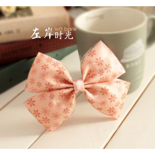 左岸头饰 韩版头饰蕾丝蝴蝶结发饰少女发卡厂家直供发夹小碎花图1