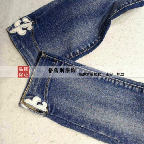 春秋冬装16新款韩版修身长袖破洞情侣外套牛仔衣裤图5