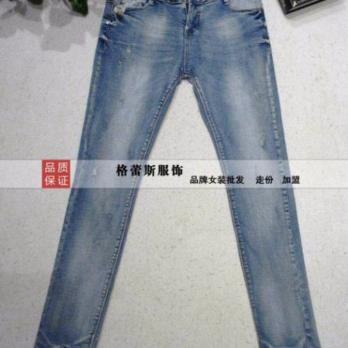 春秋冬装16新款韩版修身长袖破洞情侣外套牛仔衣裤图2