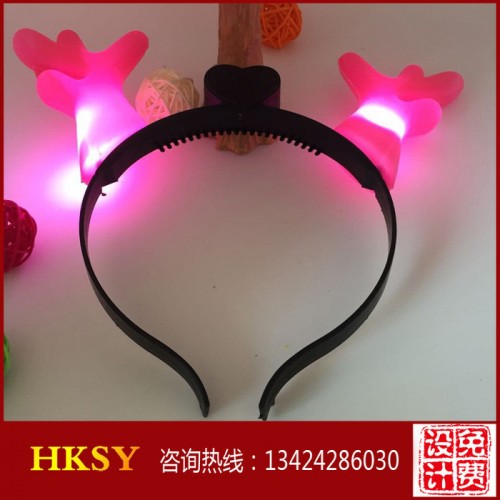 发光鹿角发箍 地摊夜市发光头饰 助威道具发光鹿角图3