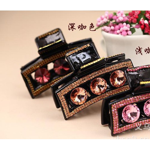 H224.特价韩国水钻头饰品亚克力发饰发抓韩版中号发夹顶夹图2