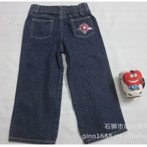 供应KIDS--DS-121020外贸特价女童绣花牛仔裤图2