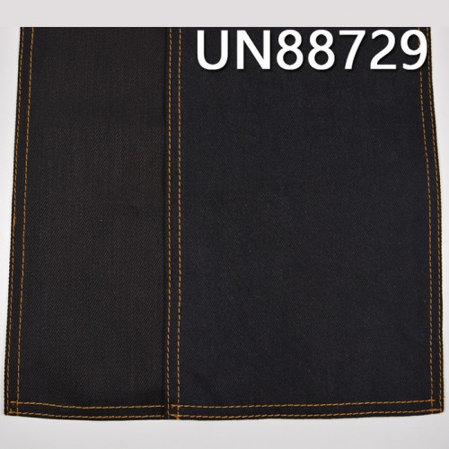 UN88729 100%棉竹節黑经黑纬右斜牛仔布 57/58 11oz 黑牛图4