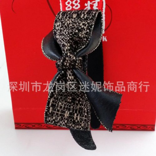 秋冬新款韩版头饰 欧美时尚潮流大气蝴蝶结皮艺头箍头扣图3