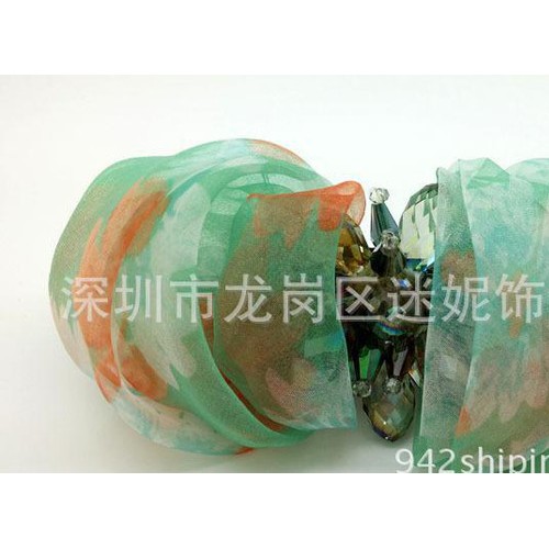 头饰 清新时尚韩版绢纱大朵蝴蝶结盘发扭夹 夏季多用发夹图2