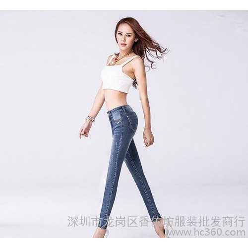 2015春装新款韩版低腰显瘦修身长裤弹力女士小脚牛仔裤 NC303084图2