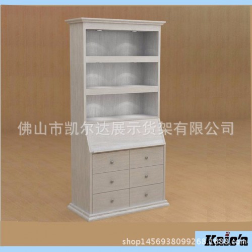 凯尔达牛仔展示高柜 实木烤漆展架 铁木结合 欧式简约鞋中岛图2