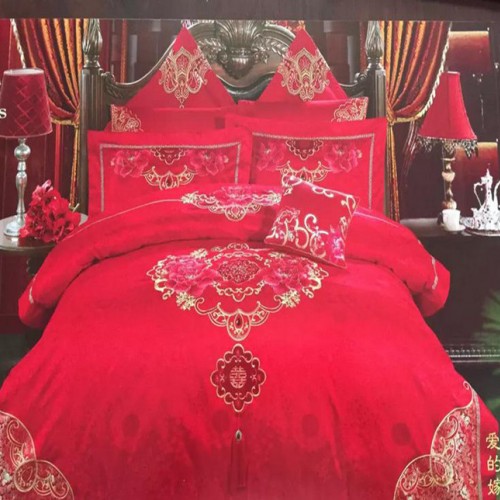 涵美家纺 一件待发全棉丝光木棉全棉 天丝棉贡缎提花婚庆四件图2
