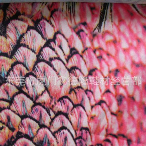 GB326新款支持网购混批印孔雀羽毛沙丁贡缎 夏季服装面料布图3