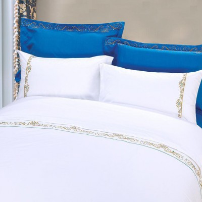 直销 宾馆酒店床上用品布草 加厚缎条六件套 贡缎可定制