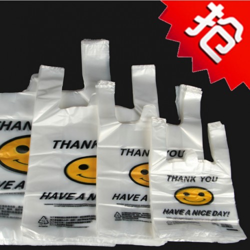 【精淘塑料】透明笑脸袋 背心袋 塑料袋中大号超市购物袋 定做加厚包邮图4