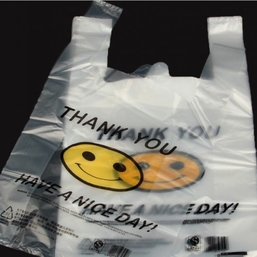 【精淘塑料】透明笑脸袋 背心袋 塑料袋中大号超市购物袋 定做加厚包邮图2