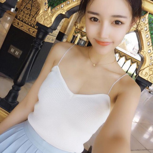 2016新款韩版修身性感夏季吊带背心女外穿内搭针织吊带背心批发图1