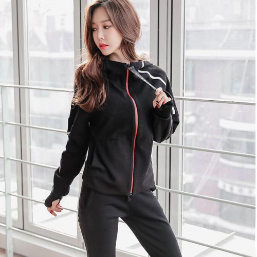 秋冬瑜伽服女套装时尚速干跑步健身服背心长裤女式运动休闲套装图3