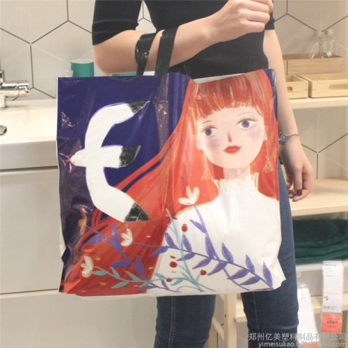 塑料方底手提袋 印logo吊带袋 服装购物袋 定做pe透明奶白手提袋  手提袋批发 无纺布厂家图4
