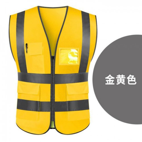 建筑施工反光衣 夏天透气马甲 工人反光背心 高亮布料反光条背心图4