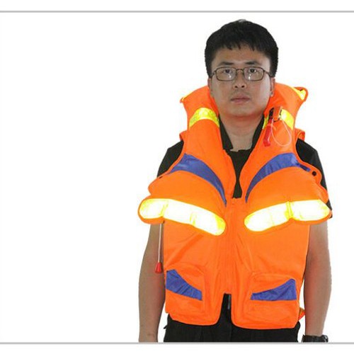 生产加工订做防洪充气式救生衣防汛气胀式漂流浮潜钓鱼服浮力背心图1