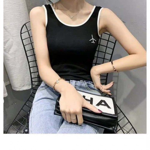 清仓背心女外穿内搭夏季韩版飞机刺绣吊带无袖显瘦打底衫ins上衣图2