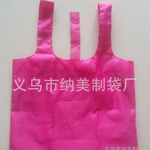 环保背心折叠袋 背心折叠购物袋 涤纶空白背心手提袋 魔术贴自图3