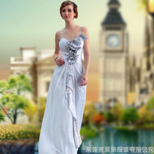 多丽琦吊带长款晚礼服30637 婚纱礼服晚会主持表演演奏礼服批发图1