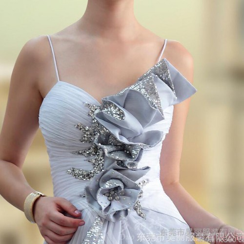 多丽琦吊带长款晚礼服30637 婚纱礼服晚会主持表演演奏礼服批发图2
