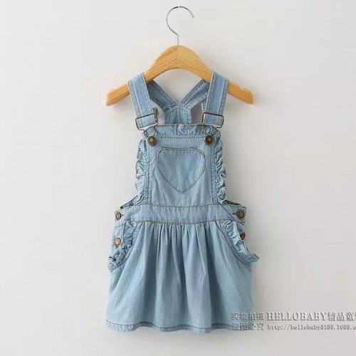 2015夏季新品女童吊带裙 牛仔裙 背带裙图3