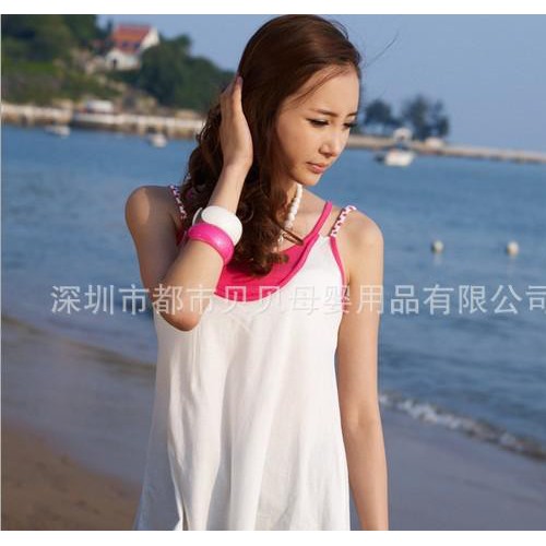 唐绵 夏装 纯棉双吊带时尚孕妇上衣17284  孕妇装图3