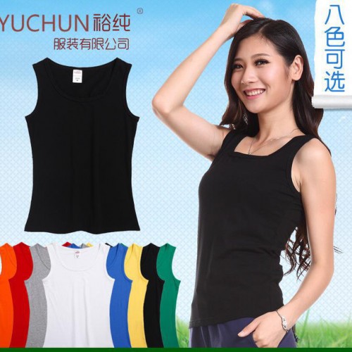 裕纯服装 女士背心 精梳莱卡棉运动背心休闲印花打底汗杉春夏图2