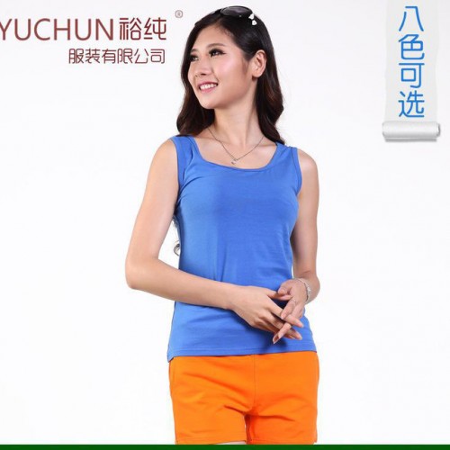 裕纯服装 女士背心 精梳莱卡棉运动背心休闲印花打底汗杉春夏图3