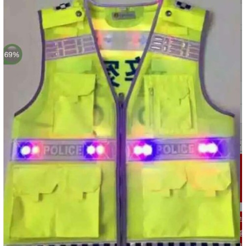 深圳** 荧光色警示306D 反光雨衣 反光背心 led灯反光背心图4