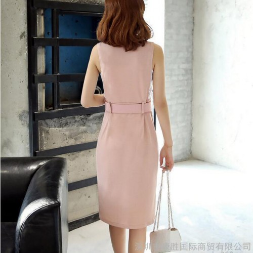 送背心腰带休闲背带连衣裙女装时尚吊带裙修身显瘦a裙春夏季韩版图1