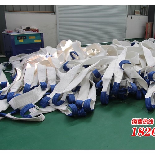 力虎【8T*8M】丙纶扁平吊装带/高清酸洗吊带/白色扁平吊带/两头扣吊带图1