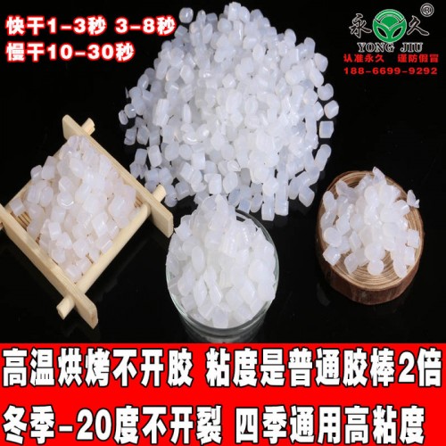 永宏热熔胶粒无纺布口罩鼻梁条粘合用高粘度1-3秒快干型热熔胶粒无烟无味环保高效不刺激**现货供应 无纺布粘合专用胶粒图1